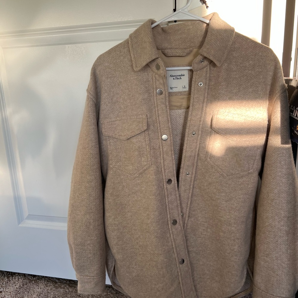 Abercrombie & Fitch Beige Wool-Blend Coat